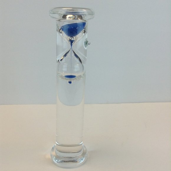 Newton Gravity Five Minute Hourglass Blue Sand Filled Liquid Filled Glass Timer - Picture 12 of 14